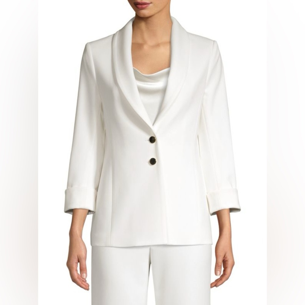 Alice + Olivia Classics Tana Shawl Collar Ivory Blazer Size 8 NWOT